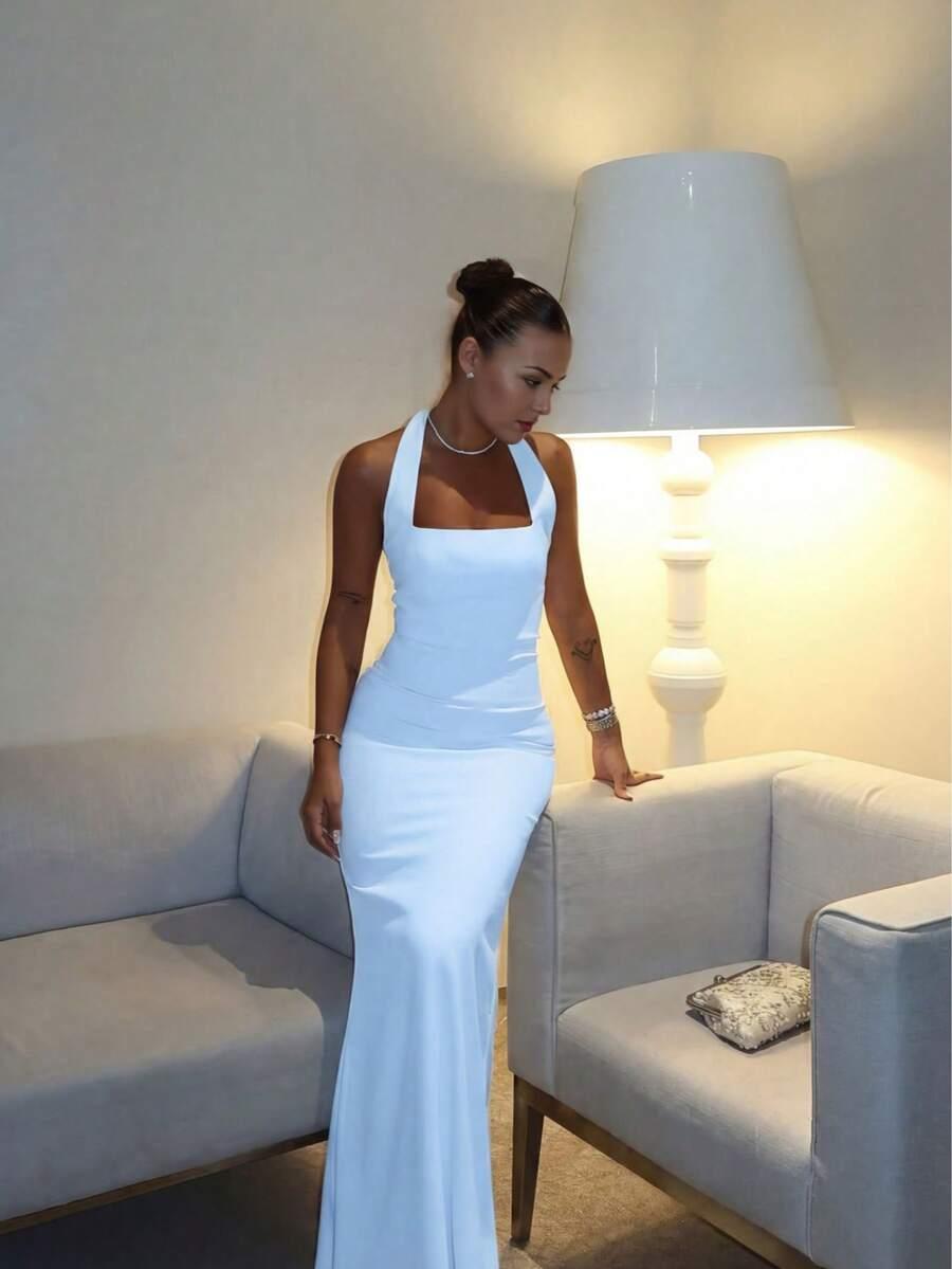 SHEIN NIEBIESKA MAXI SUKIENKA S06__M