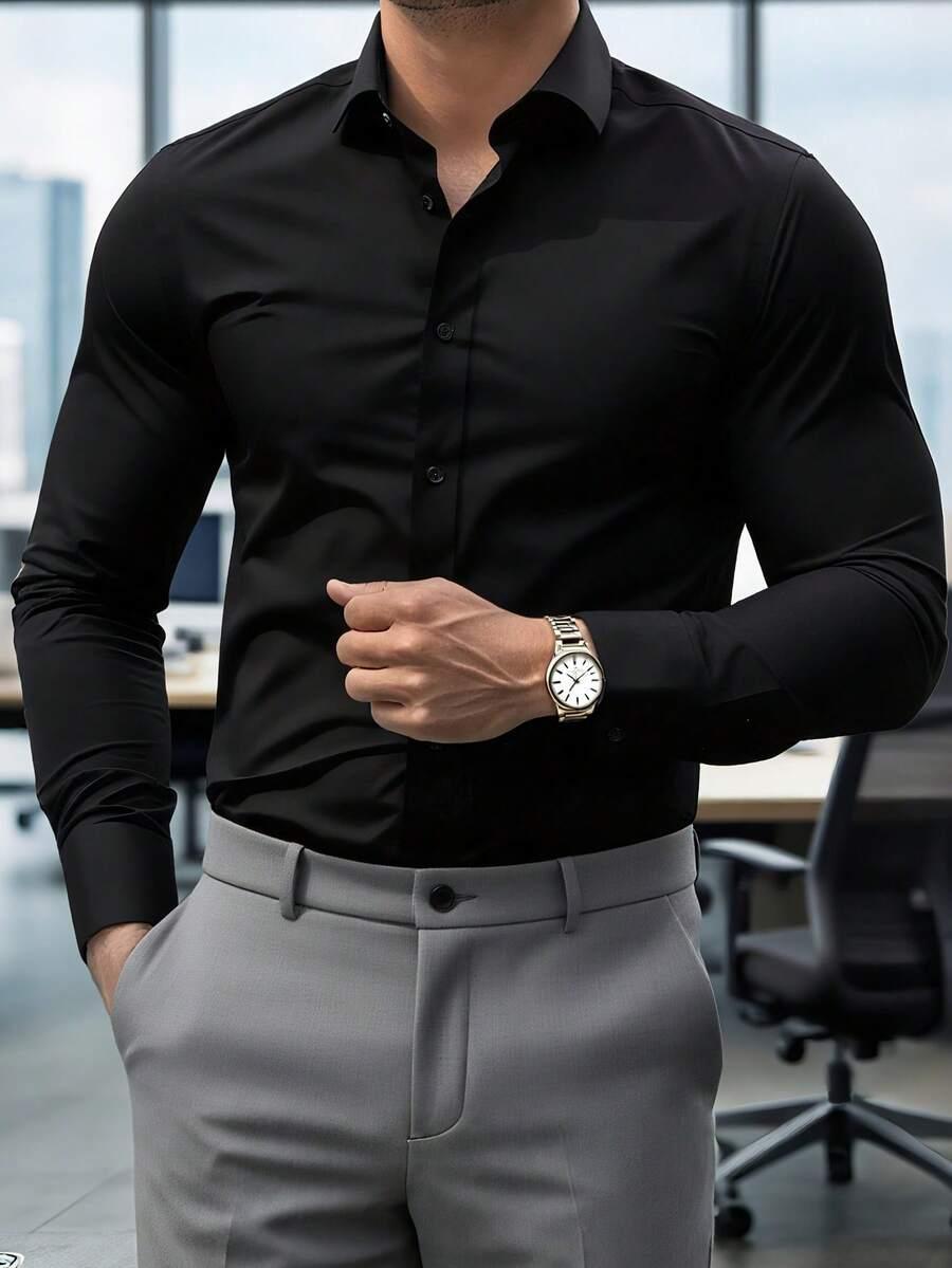 SHEIN CZARNA KOSZULA GUZIKI S06__M