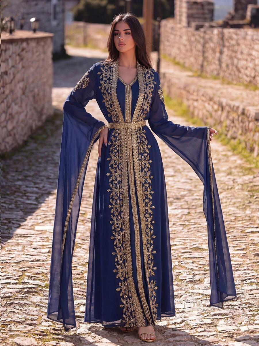 FAERIESTY GRANATOWA MAXI SUKIENKA NARZUTKA ZDOBIENIE S06__L