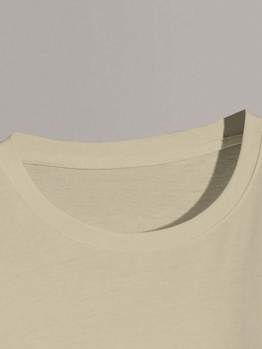 SHEIN BEŻOWY T-SHIRT BASIC S06__XXL
