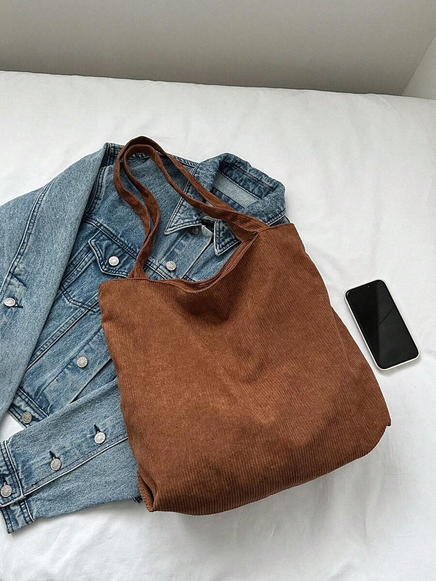SHEIN BRĄZOWA TOREBKA NA RAMIĘ S07__37,5X13,5X44