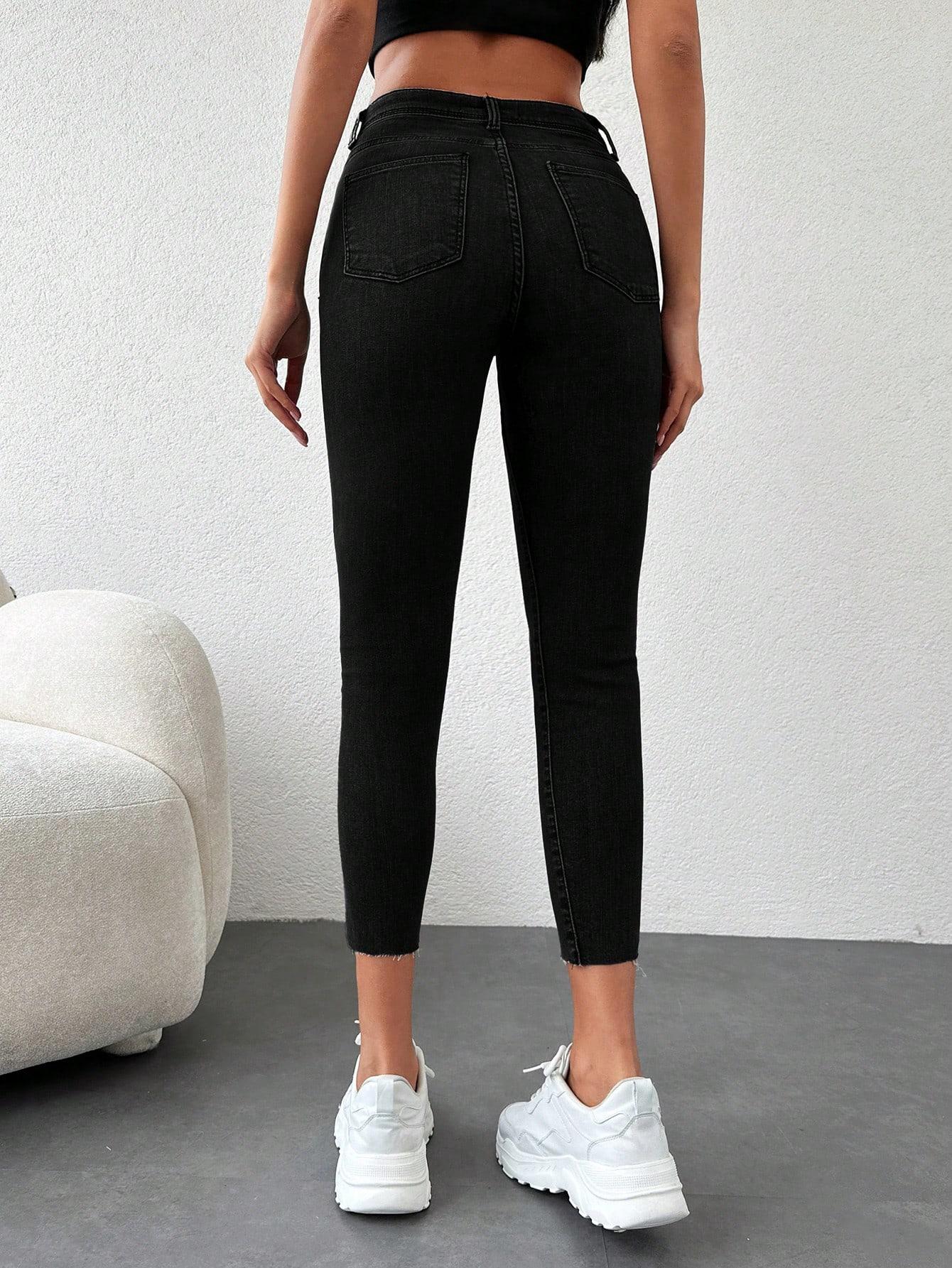 SHEIN CZARNE JEANSY RURKI S06__XL