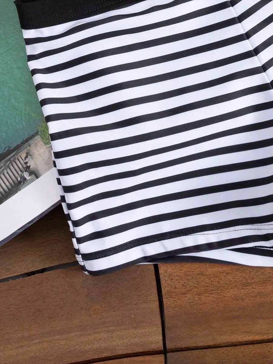 SHEIN DWUCZĘŚCIOWY STRÓJ KĄPIELOWY SZORTY PASKI S09__S