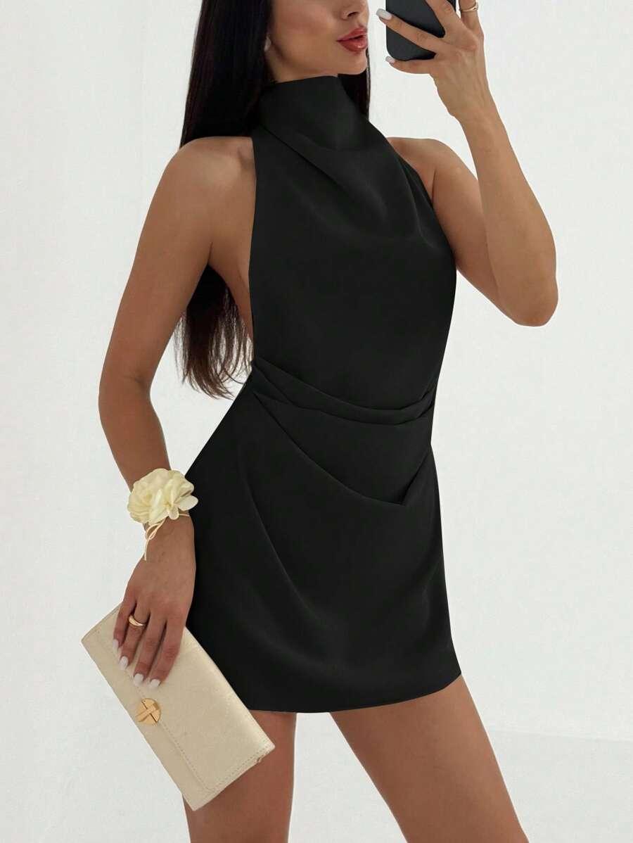 SHEIN CZARNA MINI SUKIENKA S06__M