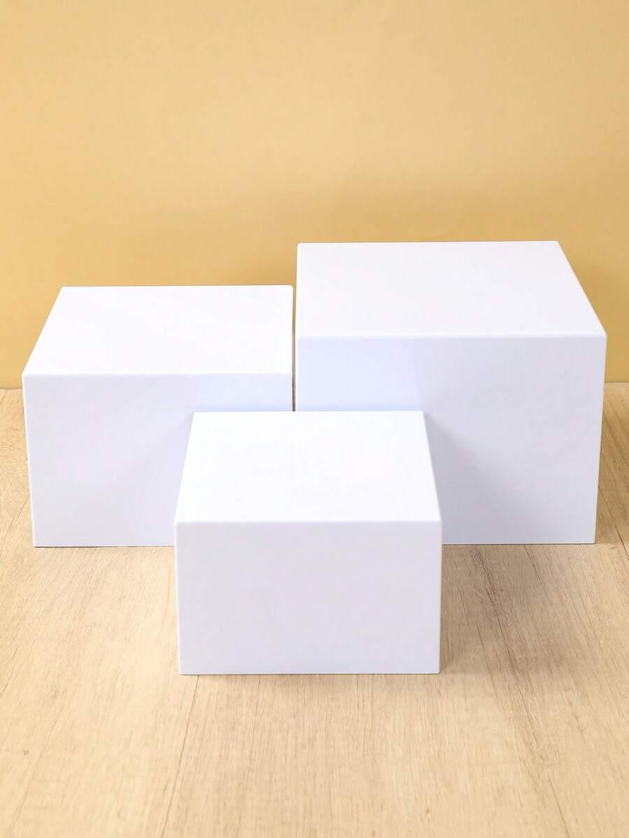 SHEIN BIAŁE PODSTAWKI POD CIASTA 3-PACK S07__15X10X15