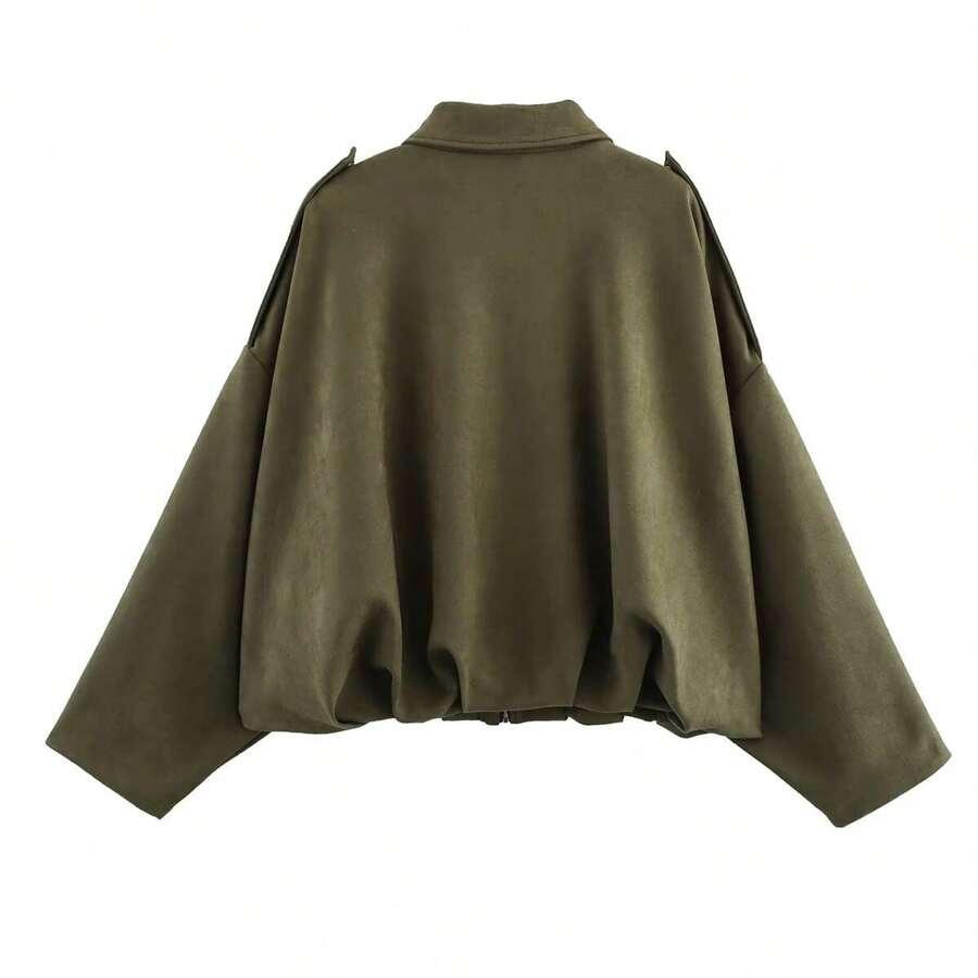 SHEIN ZIELONA KURTKA BOMBER S06__XS