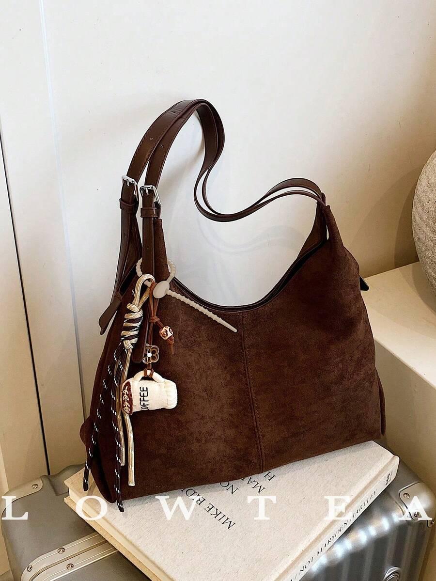 SHEIN BRĄZOWA TOREBKA NA RAMIĘ S07__29X11X31CM