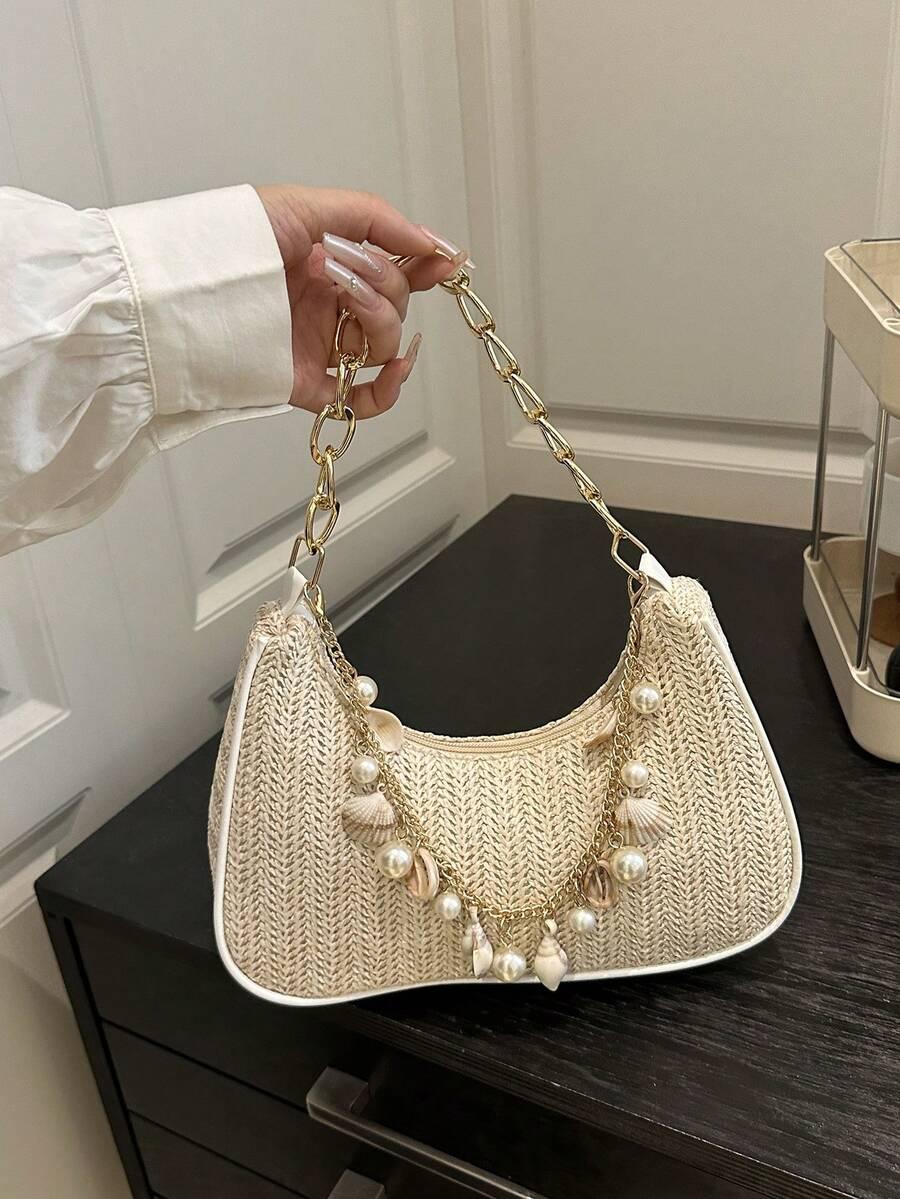 SHEIN BEŻOWA TOREBKA NA RAMIĘ S07__20X26