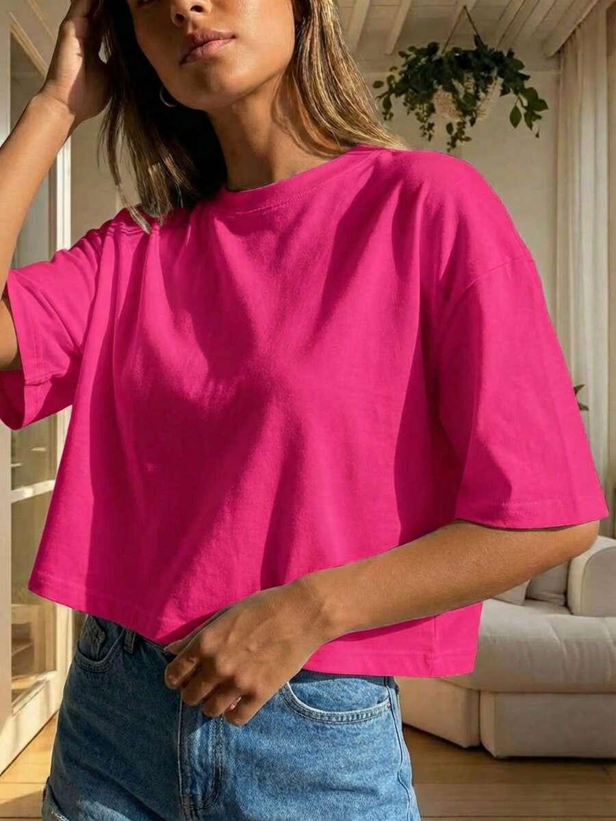 SHEIN RÓŻOWY T-SHIRT CASUAL S06__L