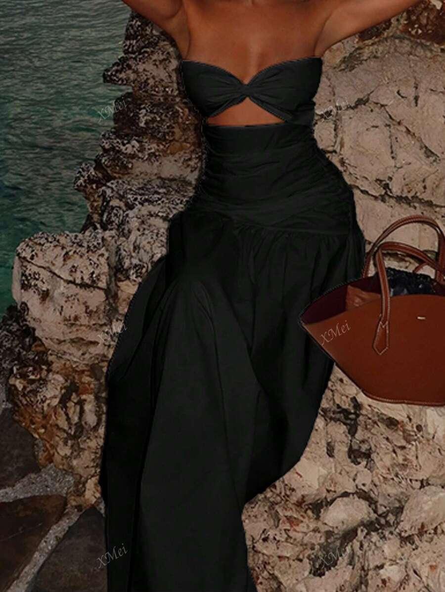 SHEIN CZARNA MAXI SUKIENKA PK01__XL