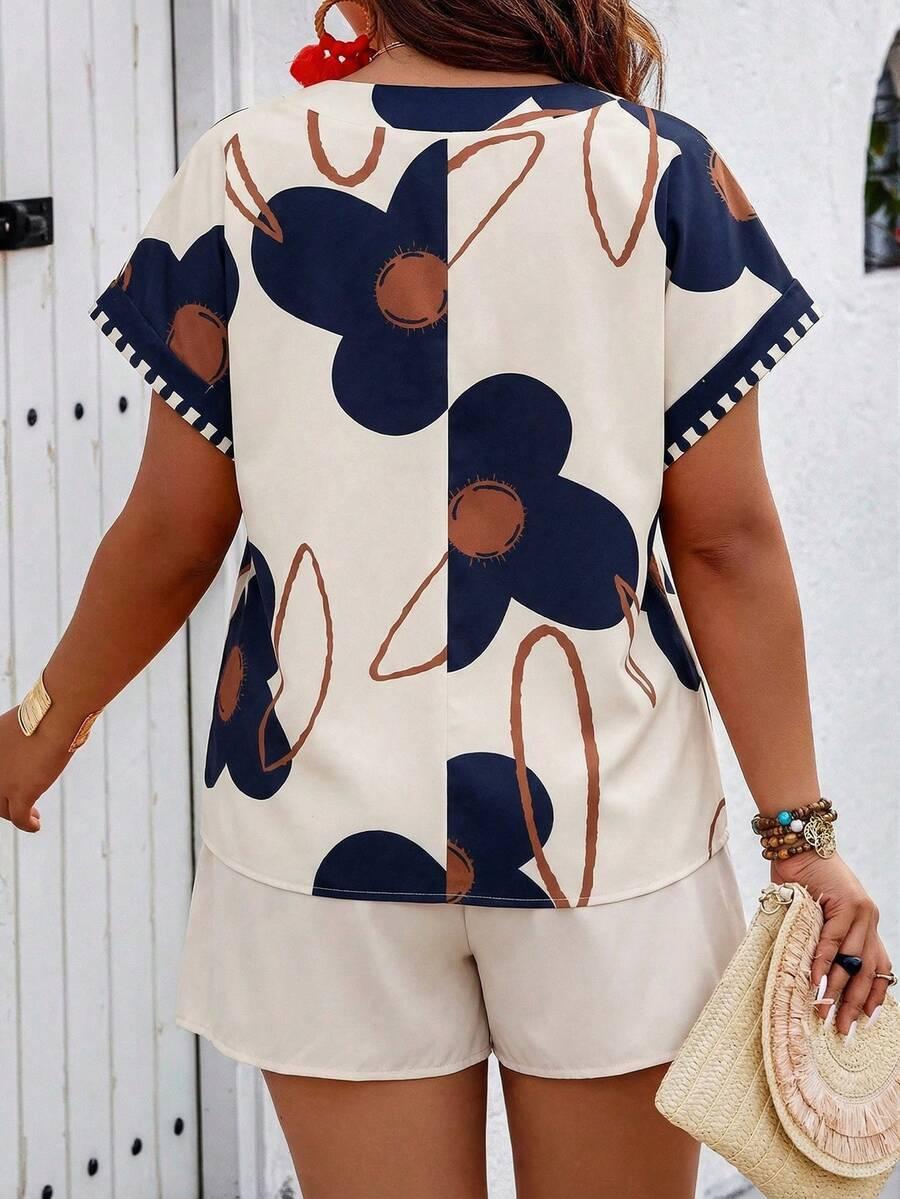 SHEIN KOLOROWY KOMPLET BLUZKA SPODENKI S06__46