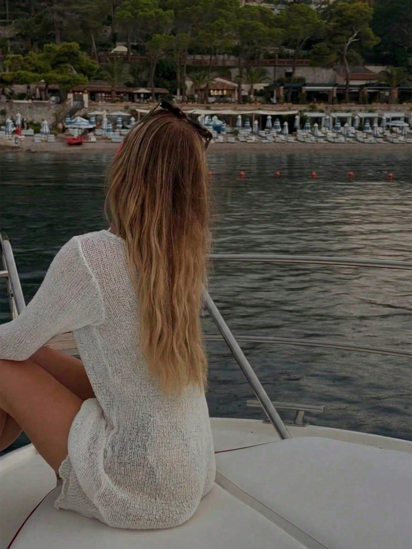SHEIN BIAŁA SUKIENKA PLAŻOWA S06__L