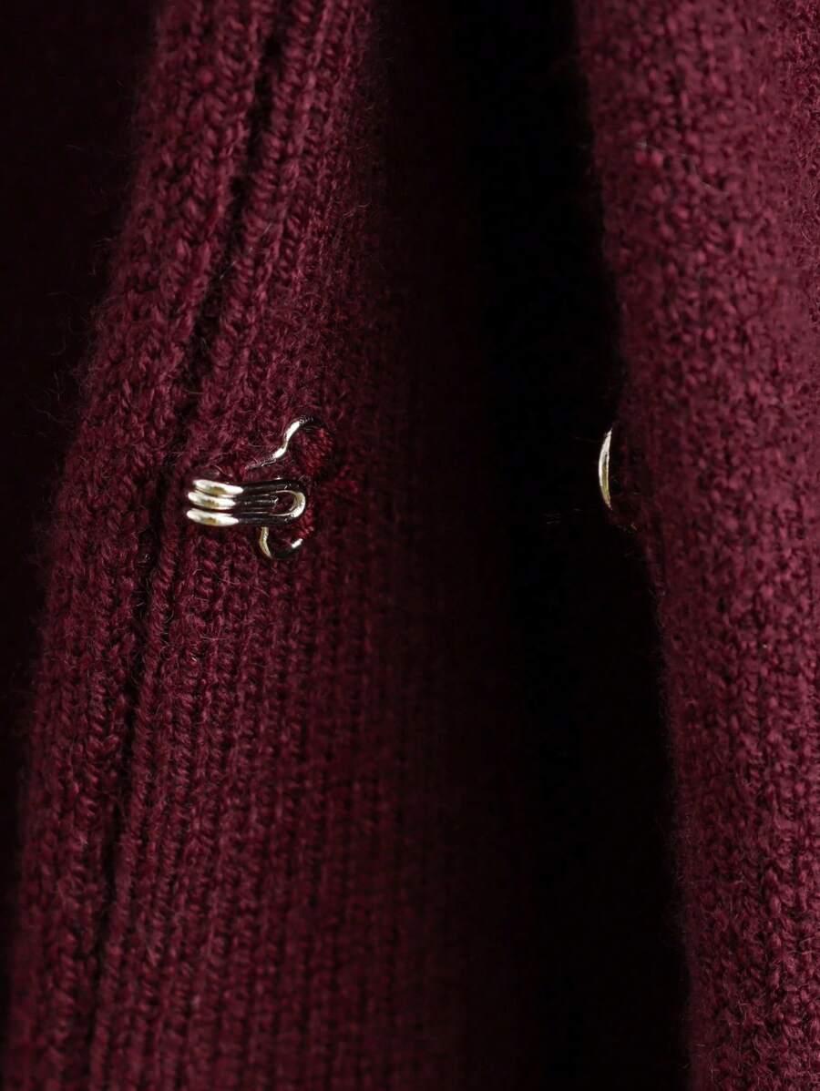 SHEIN BORDOWY SWETER KARDIGAN HAFTKA S06__XS