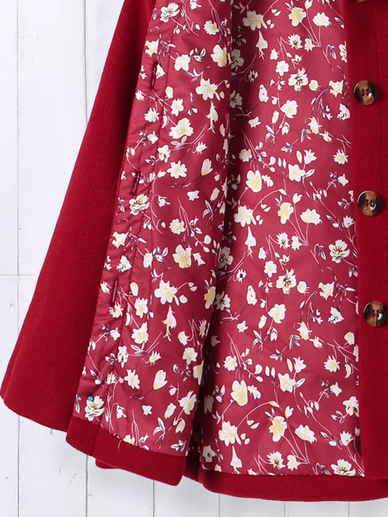 SHEIN CZERWONY PŁASZCZ KAPTUR S06__110-116