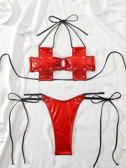 SHEIN DWUCZĘŚCIOWY STRÓJ KĄPIELOWY S09__L
