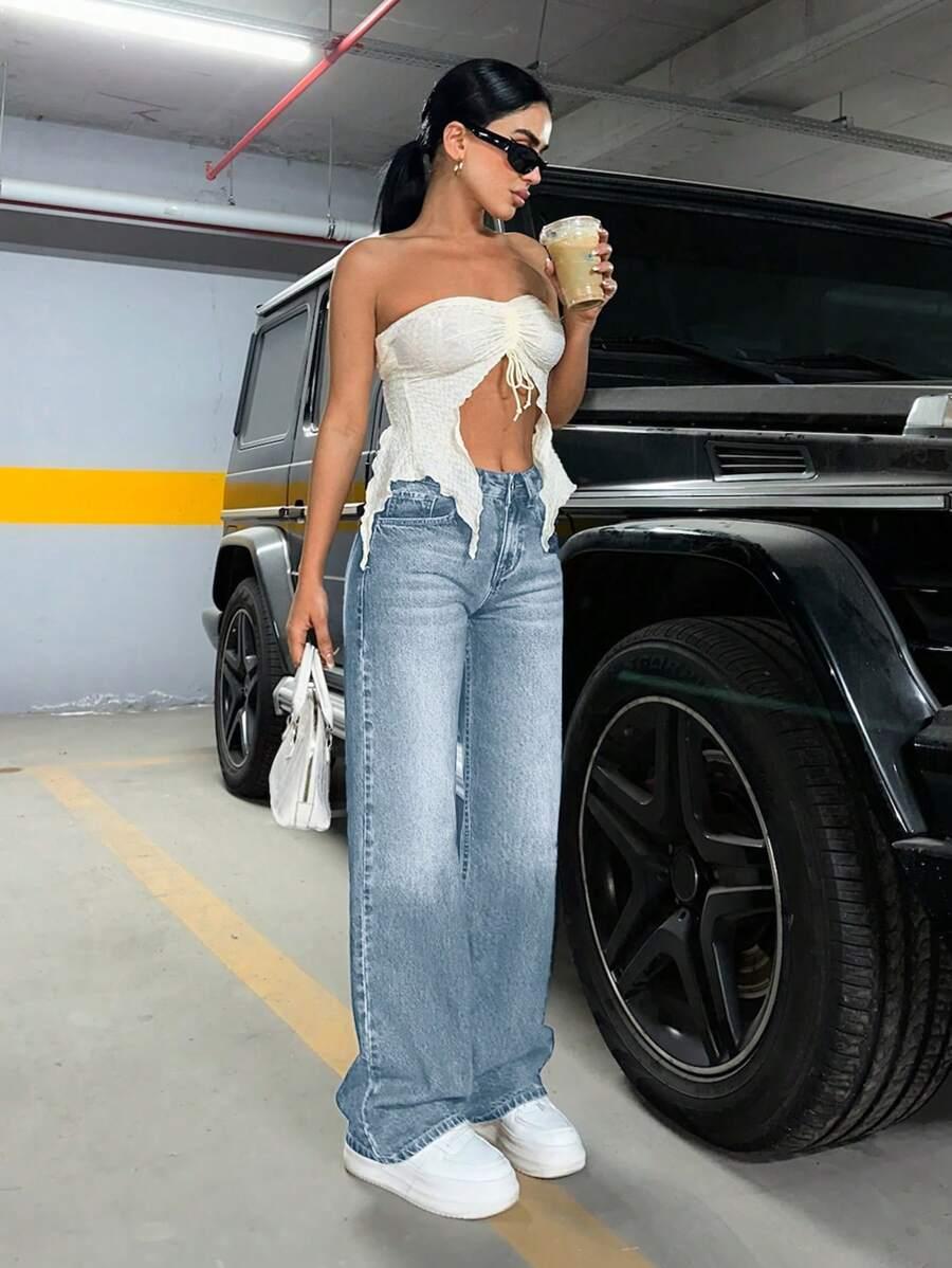 EURMUSE NIEBIESKIE SPODNIE JEANS S06__S