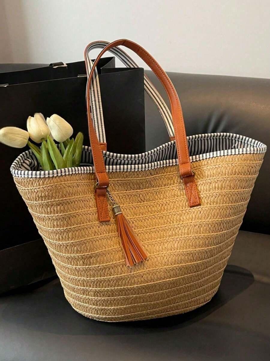 SHEIN BRĄZOWA TOREBKA NA RAMIĘ S07__46X14X30CM