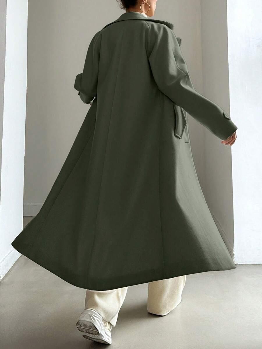 SHEIN ZIELONY KLASYCZNY PŁASZCZ W01__XL