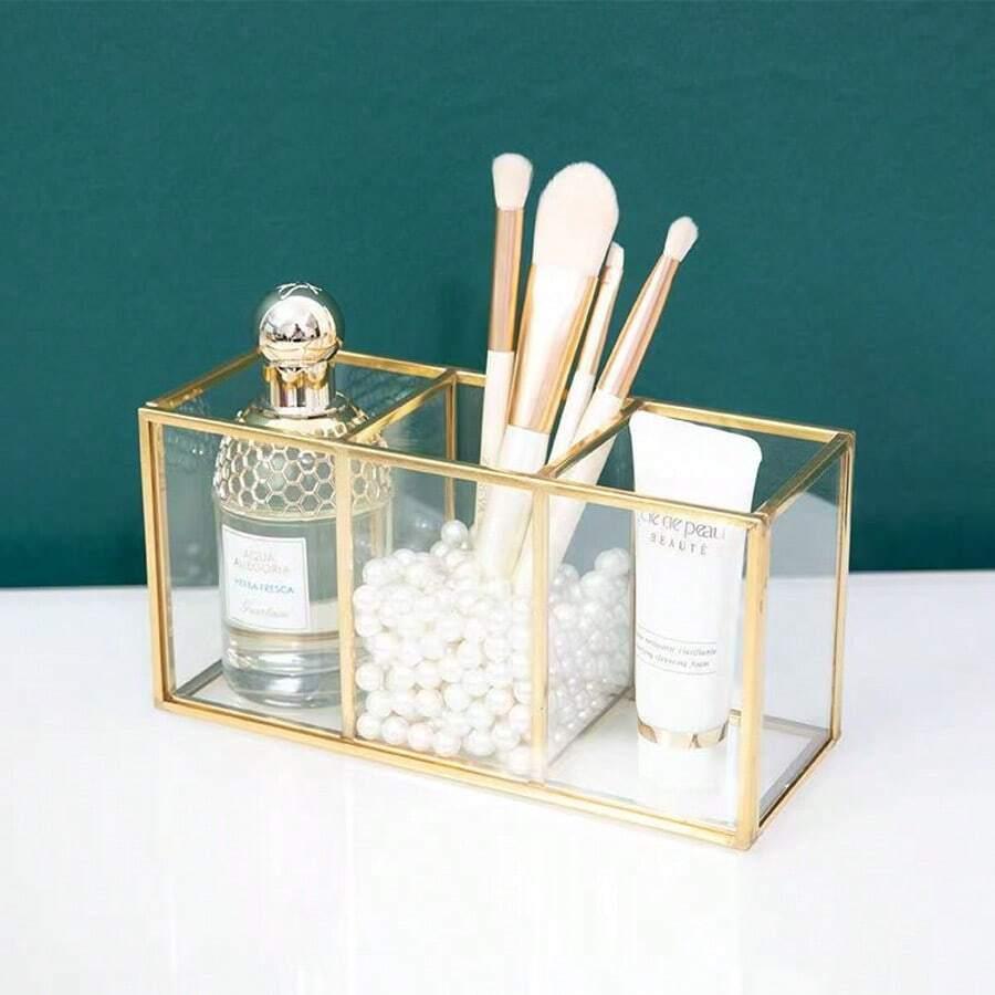 SHEIN ZŁOTY ORGANIZER NA BIURKO S07__20X7X9CM