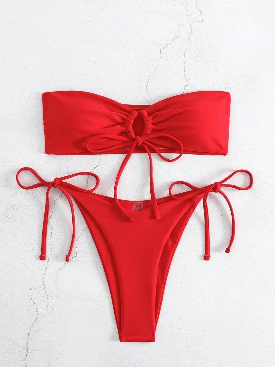 SWIM BASICS CZERWONY DWUCZĘŚCIOWY STRÓJ KĄPIELOWY S09__M