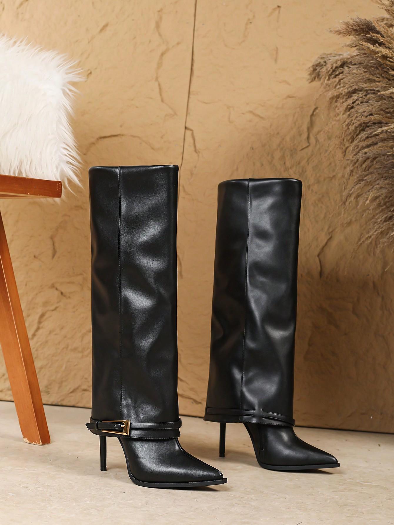 SHEIN CZARNE KOZAKI IMITACJA SKÓRY W01__39