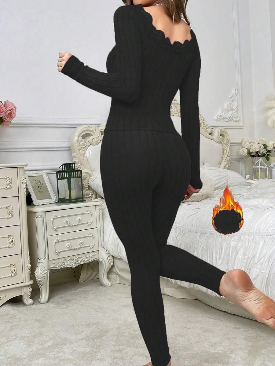 SHEIN CZARNY PRĄŻKOWANY KOMPLET BLUZKA LEGGINSY S06__L