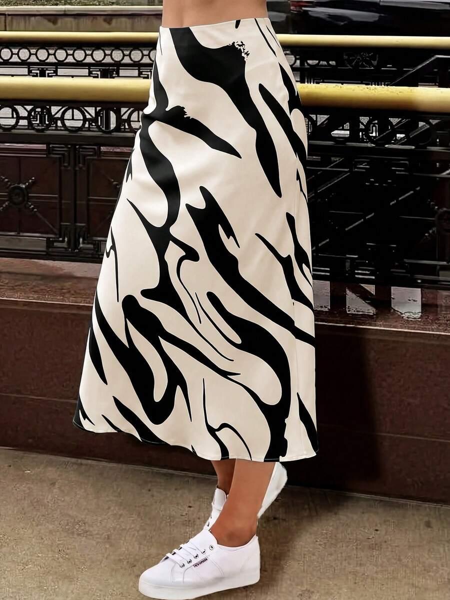 SHEIN MIDI SPÓDNICA ANIMAL PRINT S06__S