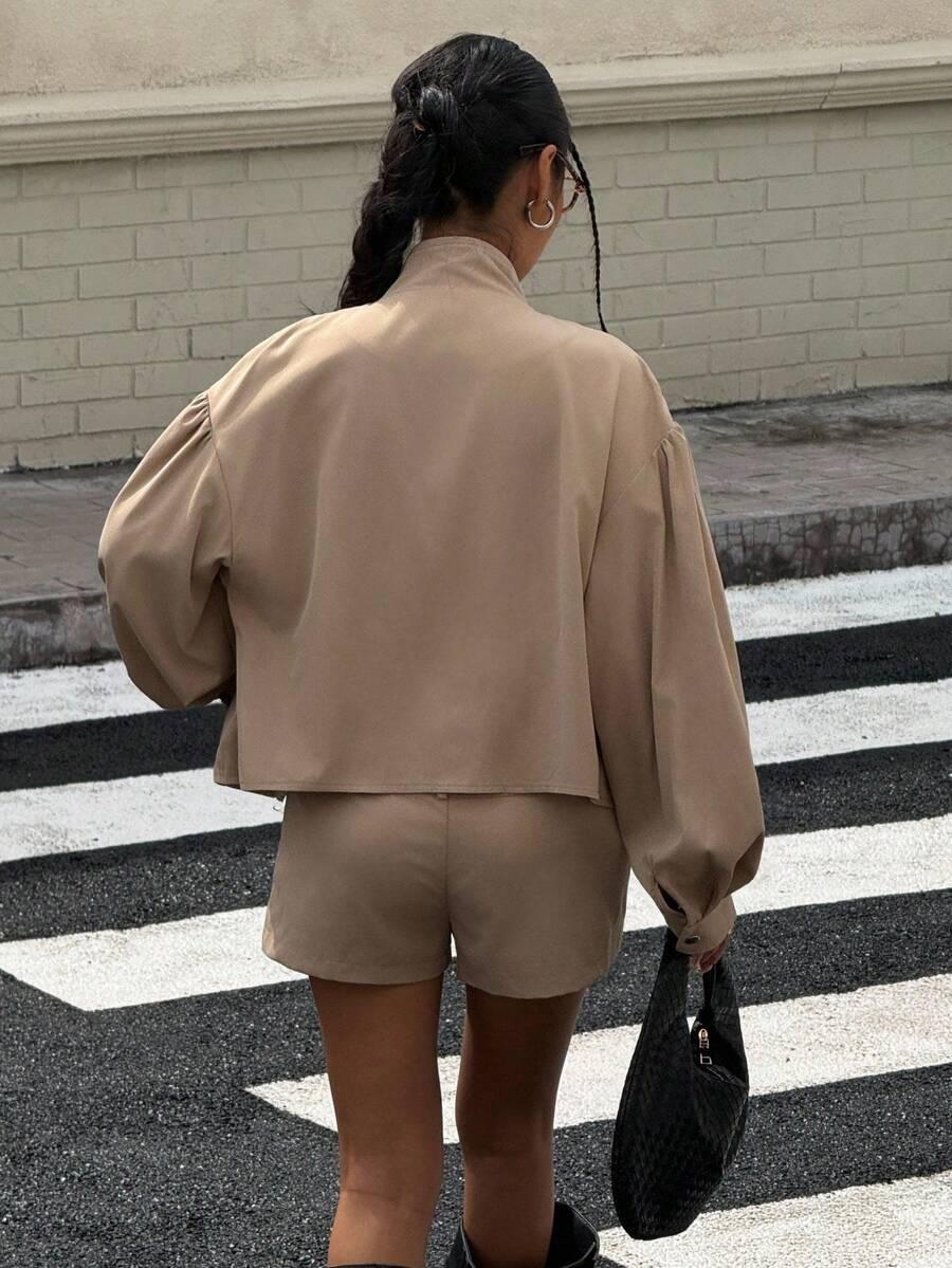 SHEIN BEŻOWE KRÓTKIE SPODENKI S09__S