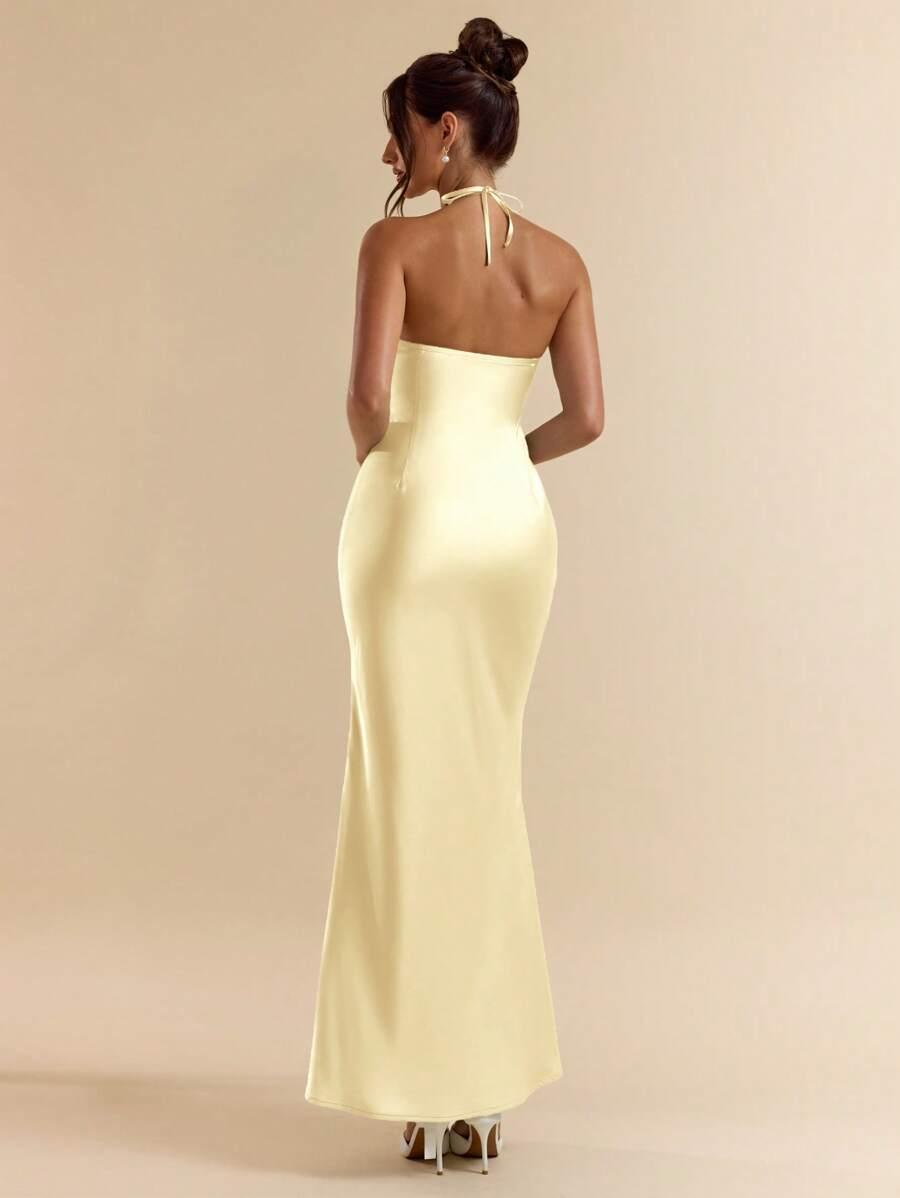 SHEIN ŻÓŁTA MAXI SUKIENKA S06__XS