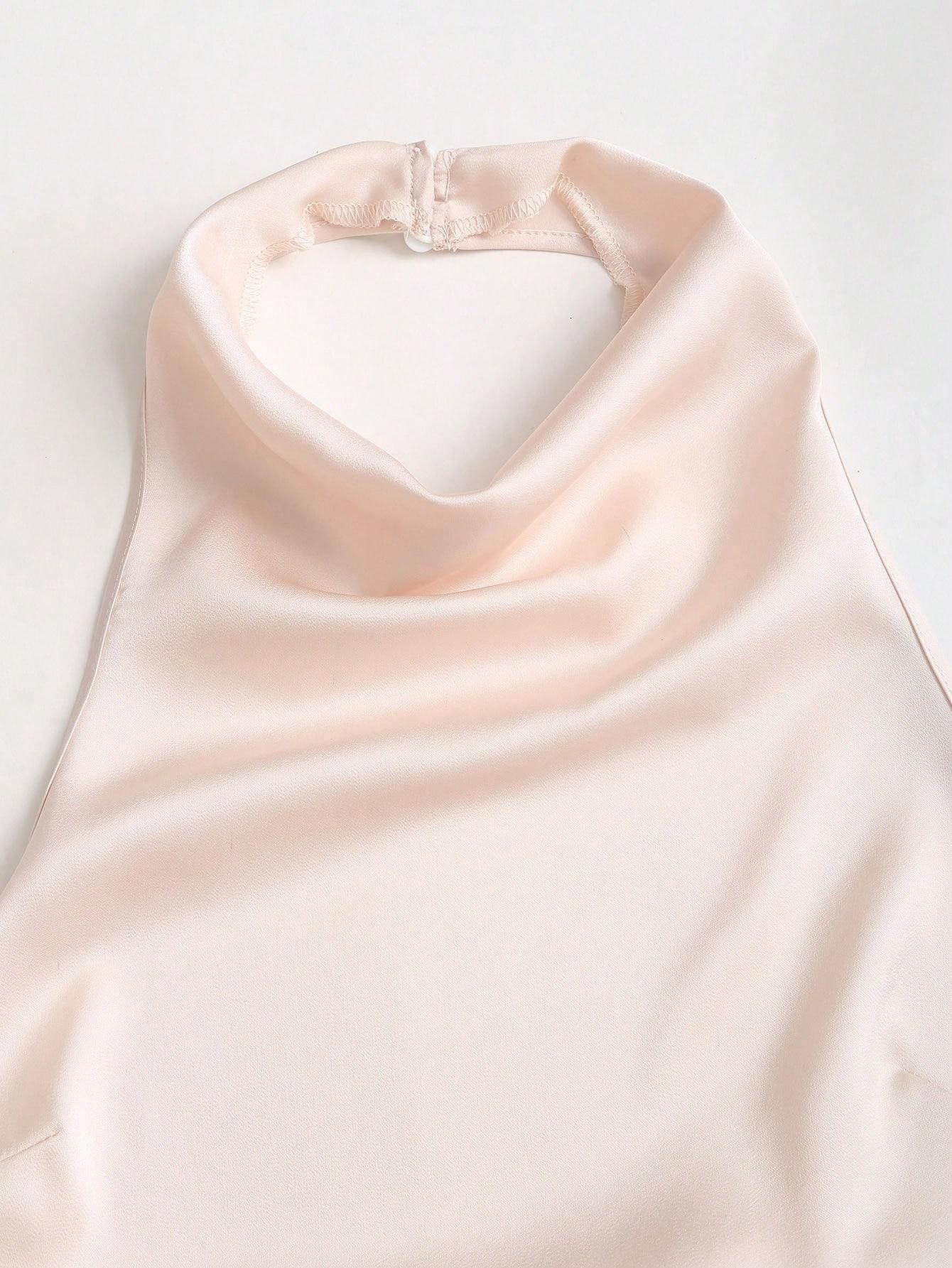 SHEIN BEŻOWY TOP WIĄZANIE S06__XS