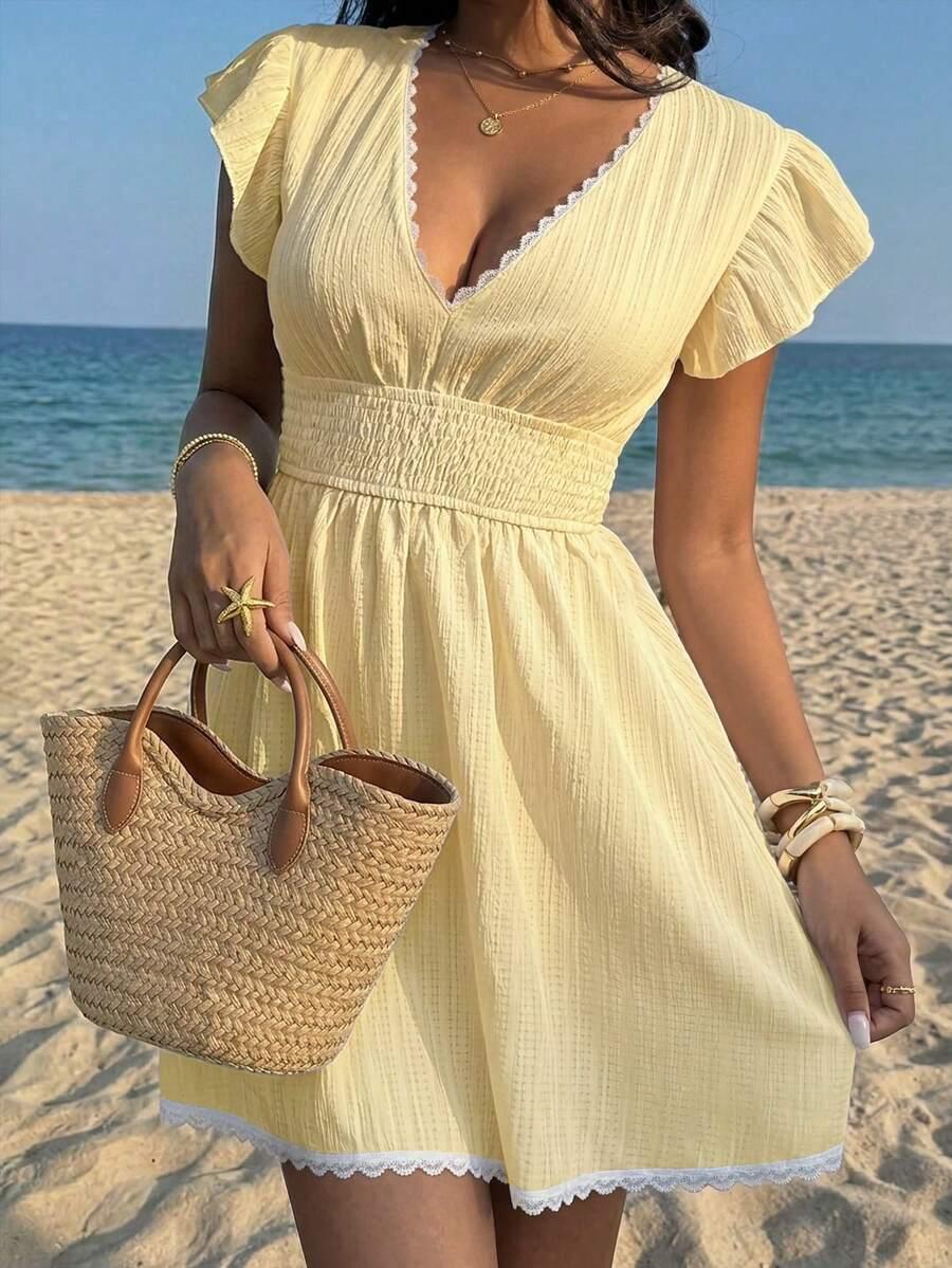 SUNNYSHIC ŻÓŁTA MINI SUKIENKA S06__XXL