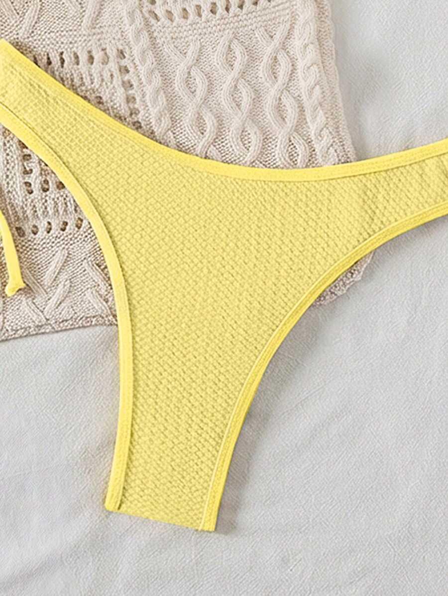 SWIM MOD ŻÓŁTY DWUCZĘŚCIOWY STRÓJ KĄPIELOWY TEKSTURA S09__S