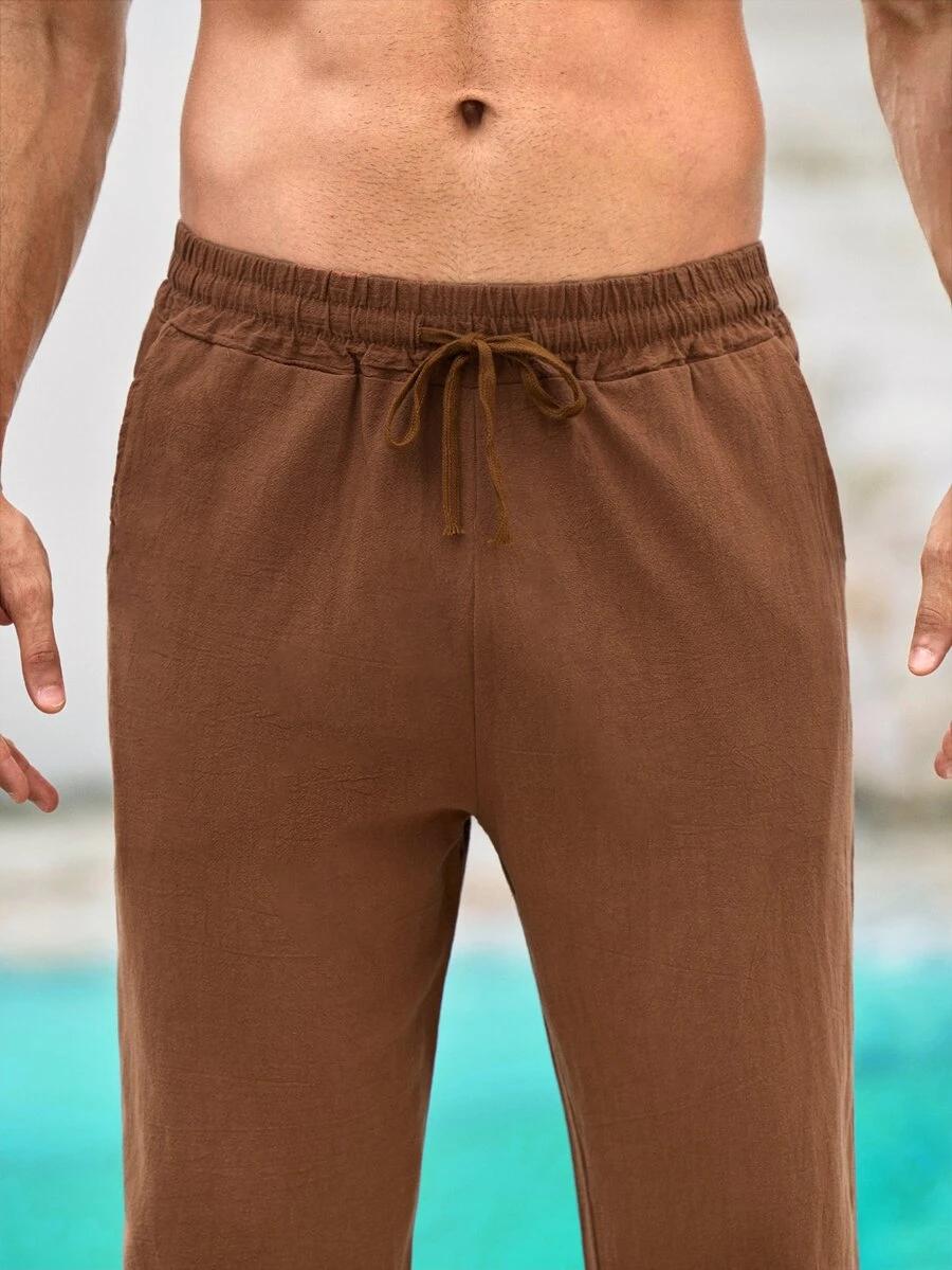 MERCER HAUS BRĄZOWE SPODNIE CASUAL PK01__XXXL