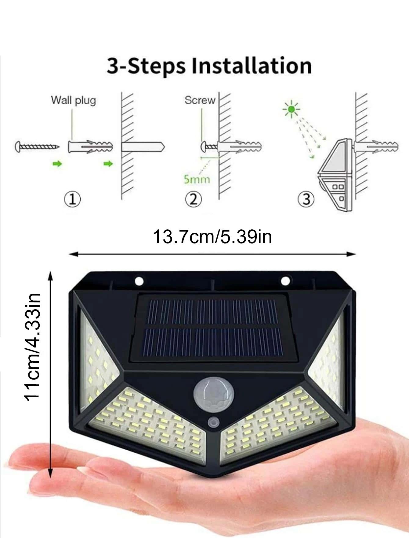 SHEIN CZARNA LAMPA SOLARNA S07__13,7X11CM