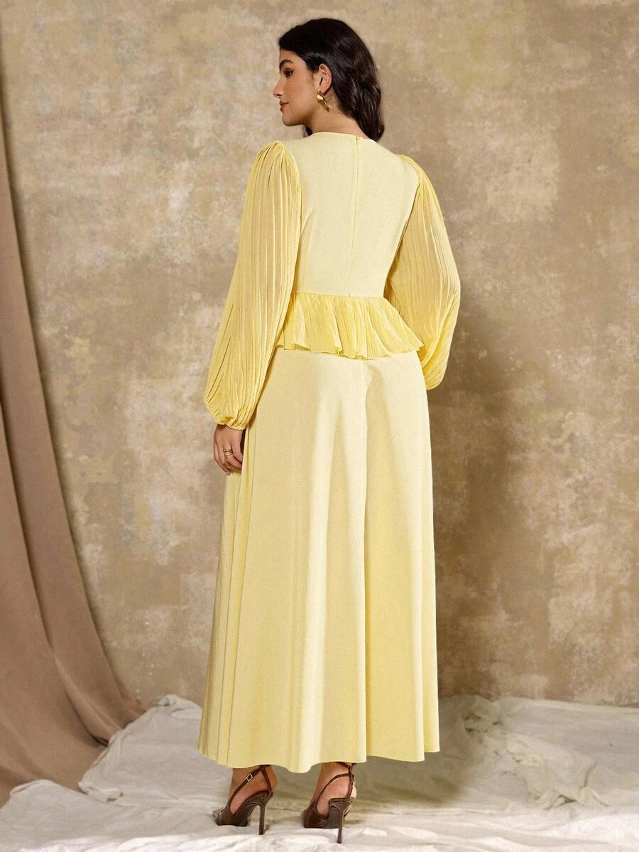 SHEIN ŻÓŁTA MAXI SUKIENKA S06__48