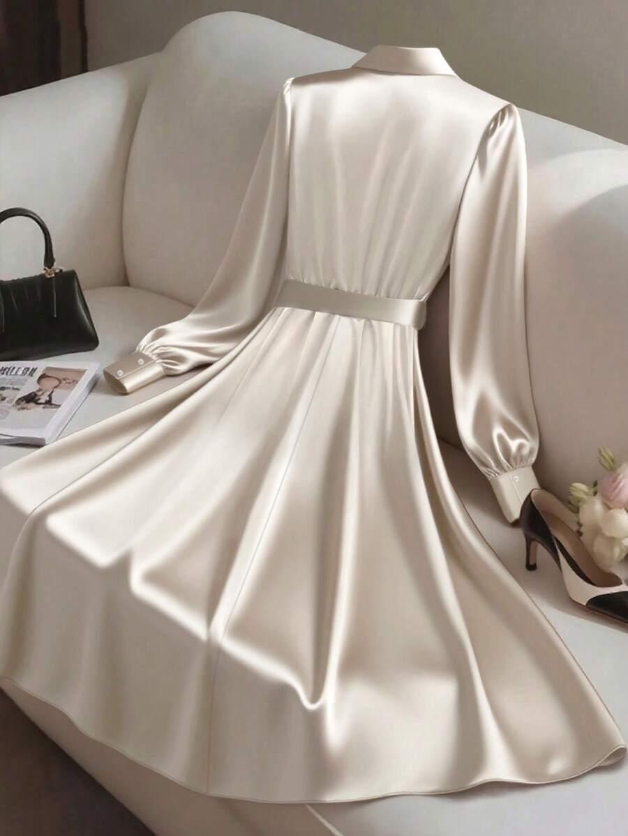 GLOWEVE CURVE KREMOWA SATYNOWA MAXI SUKIENKA S06__52