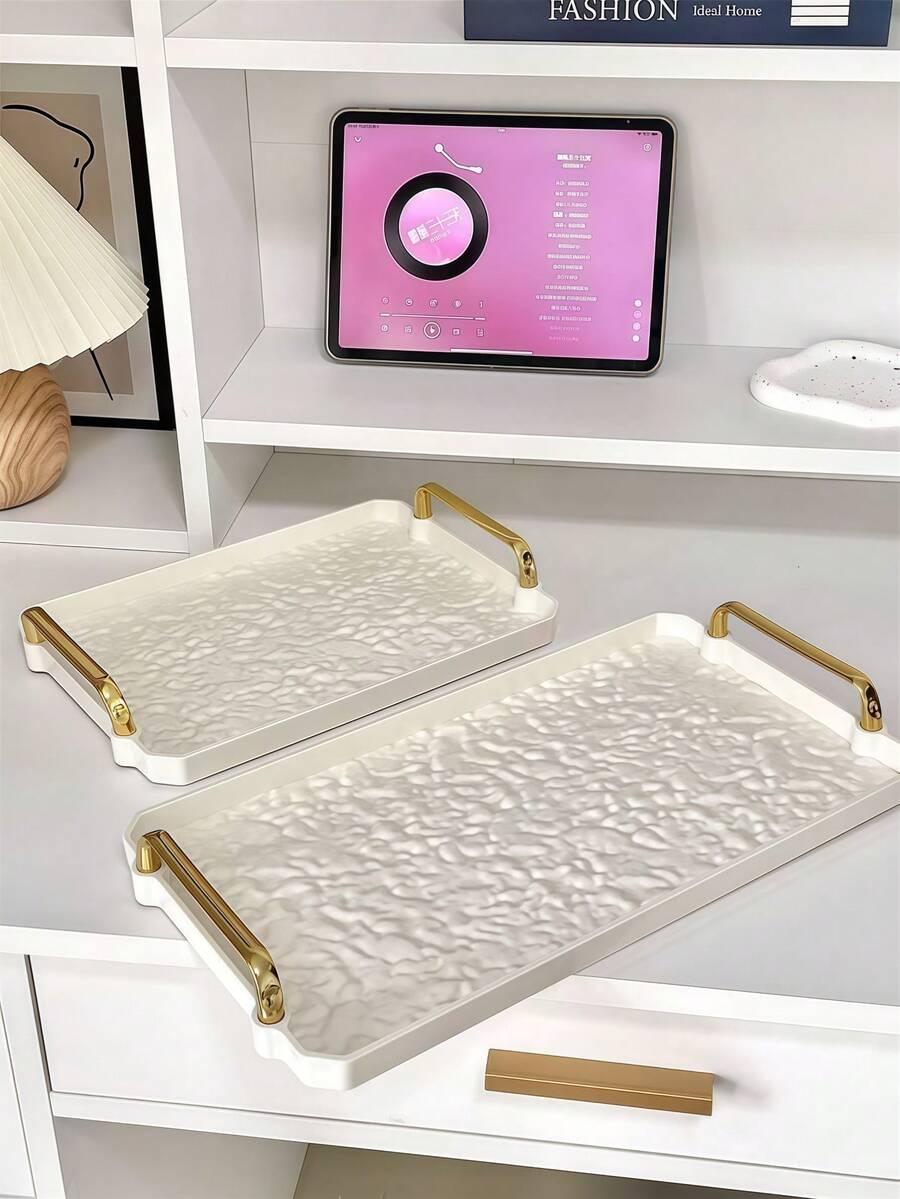 SHEIN KREMOWA TACA DEKORACYJNA S07__4X21,8X41CM