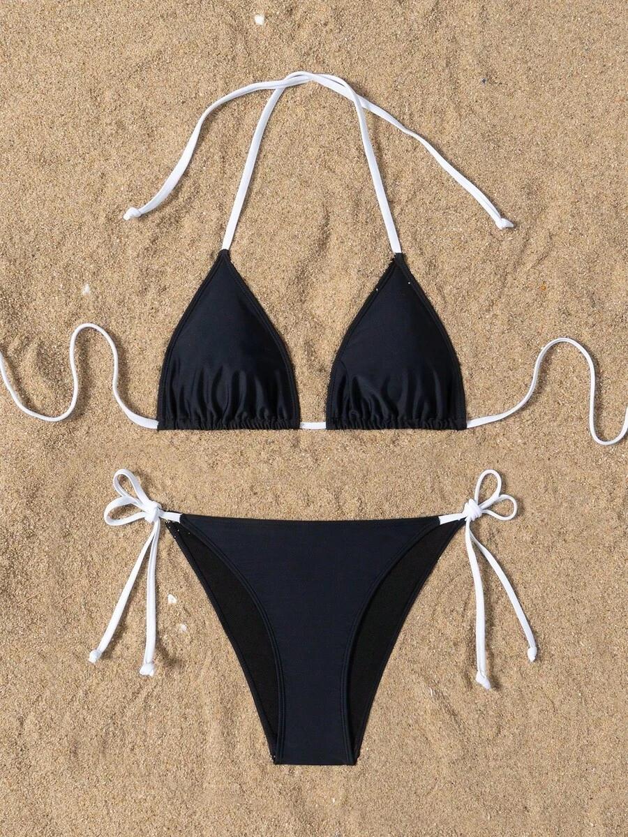 SWIM BASICS DWUCZĘŚCIOWY STRÓJ KĄPIELOWY KOMTRAST S09__XXS
