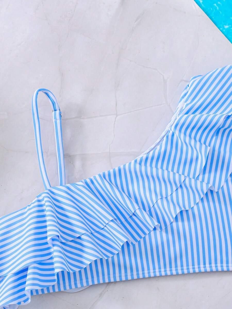 SHEIN STRÓJ KĄPIELOWY DWUCZĘŚCIOWY PASKI S09__122-128