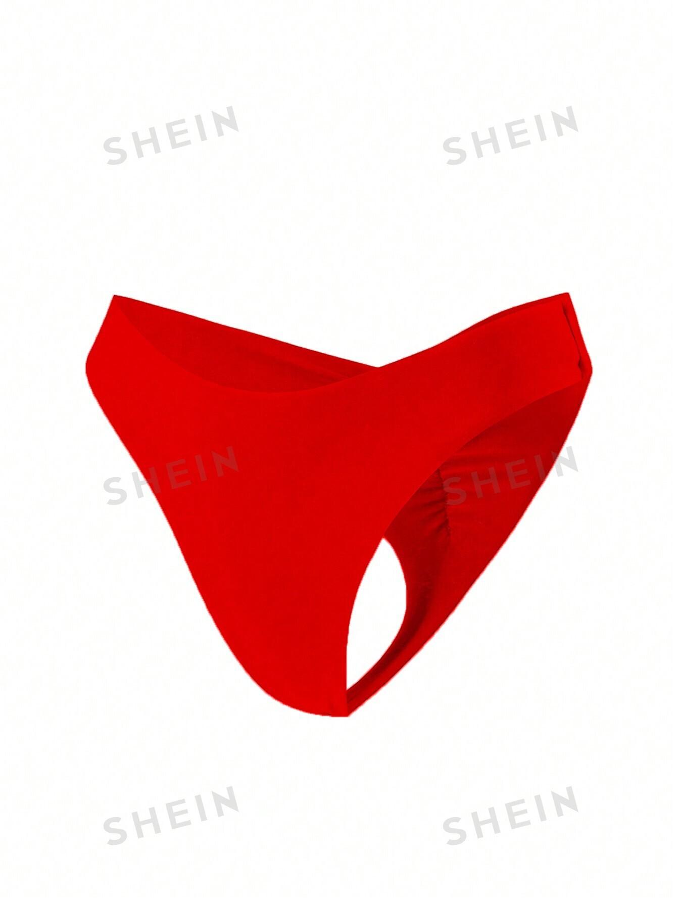 SHEIN CZERWONY DÓŁ OD BIKINI S09__L