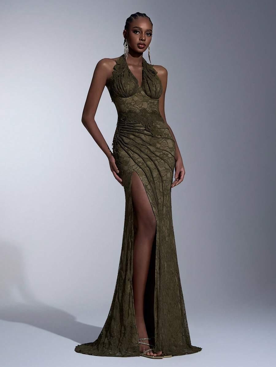 SHEIN ZIELONA MAXI SUKIENKA S06__S