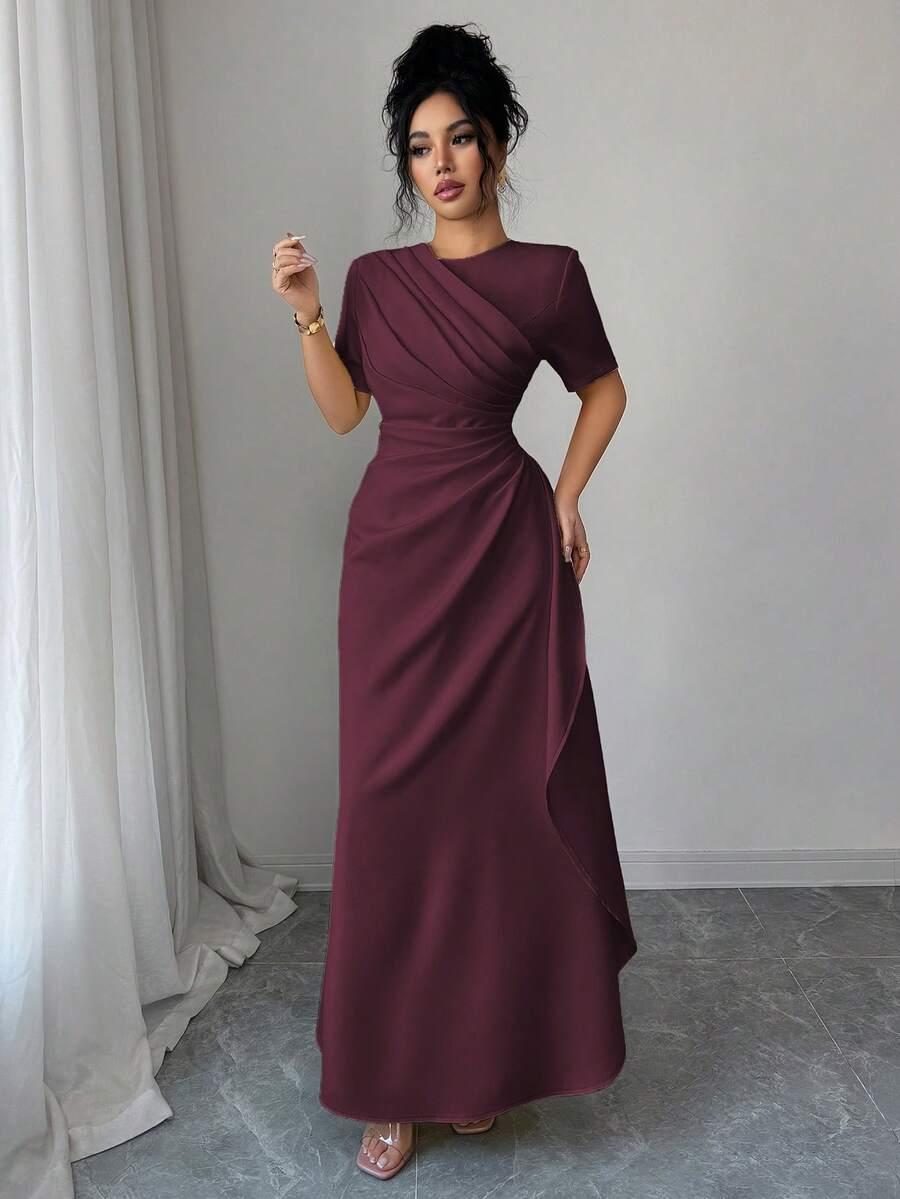 ELENZGA BORDOWA MAXI SUKIENKA MARSZCZENIE S06__XL
