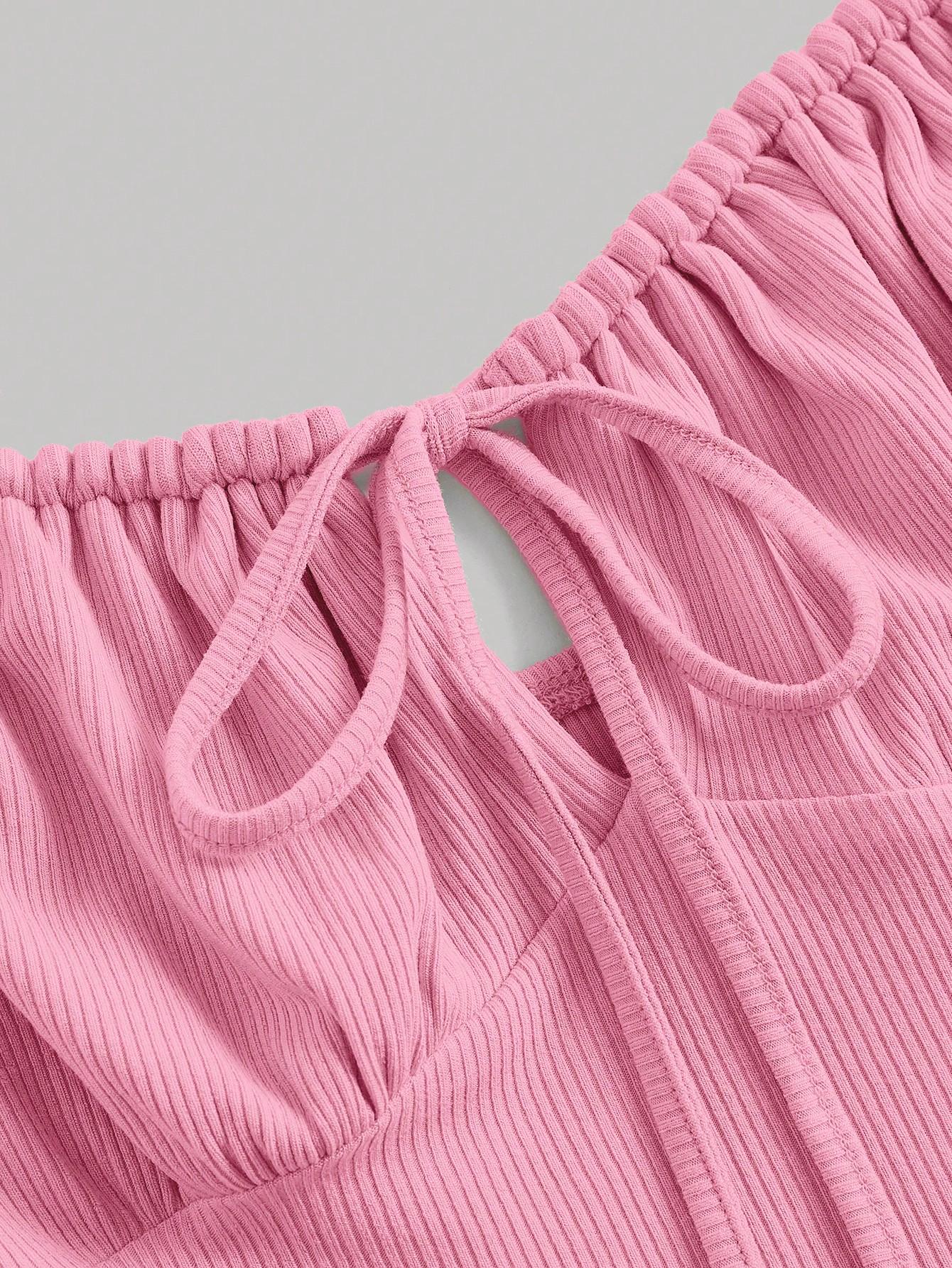 SHEIN RÓŻOWA SUKIENKA WIĄZANIE S06__M