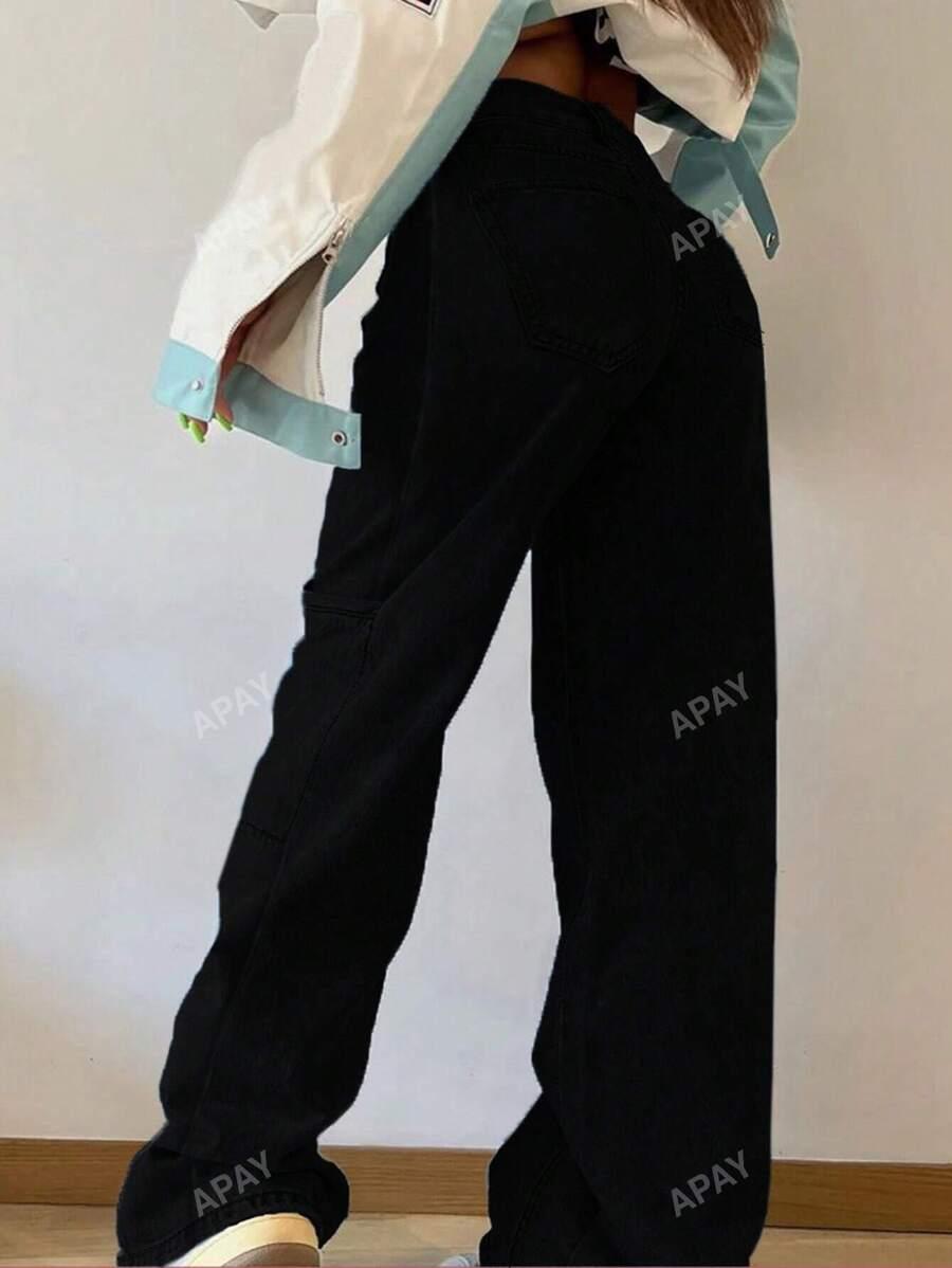 SHEIN CZARNE SPODNIE JEANS S06__S