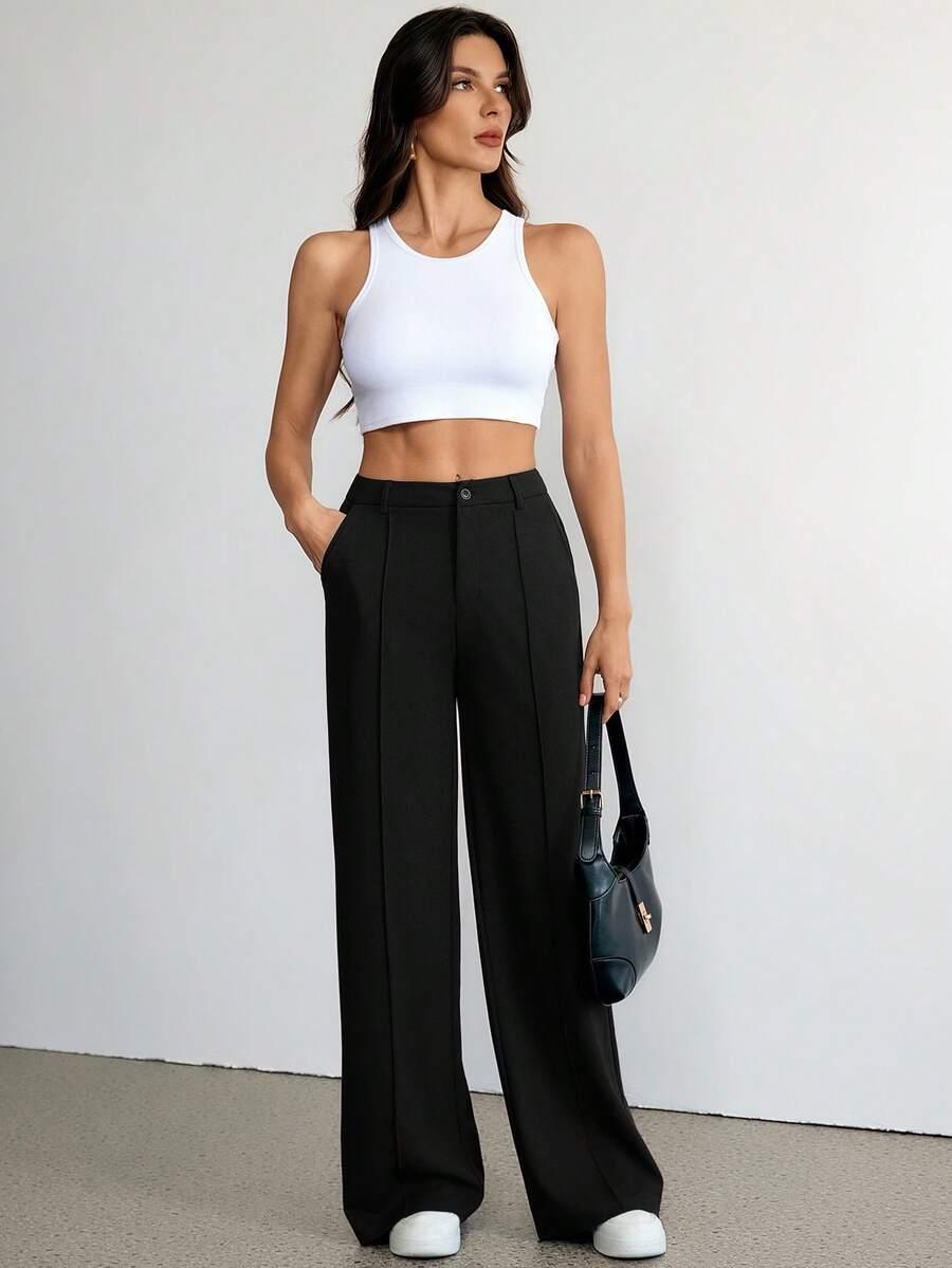SHEIN CZARNE PROSTE SPODNIE S06__XS