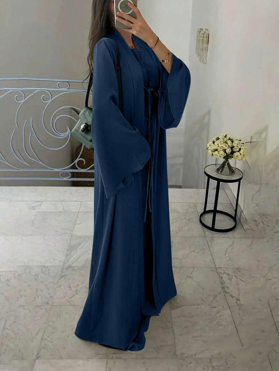 SHEIN NIEBIESKIE KOMPLET SUKIENKA NARZUTKA S06__XL