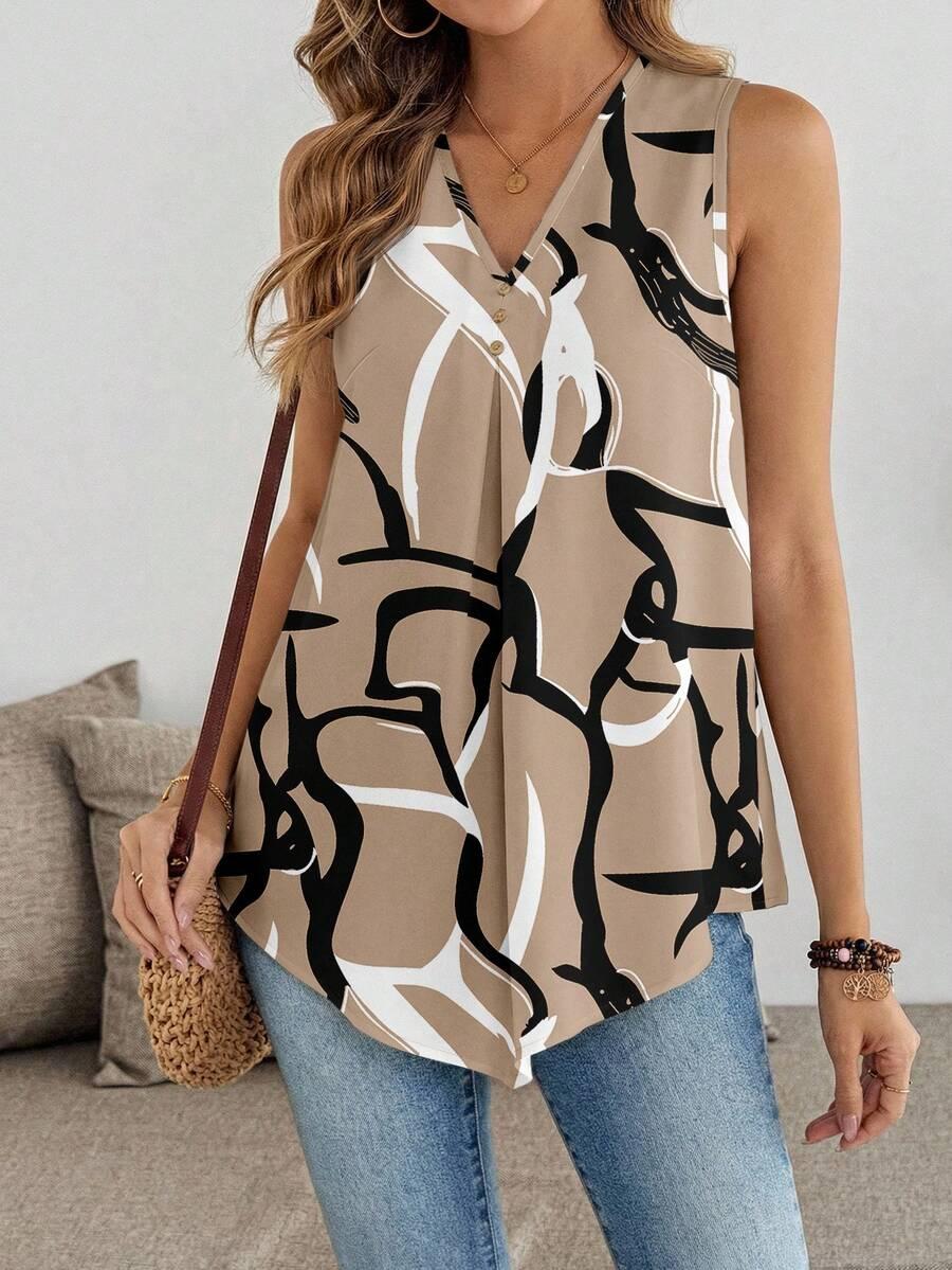 EMERY ROSE BLUZKA V-NECK WZÓR S06__XXL