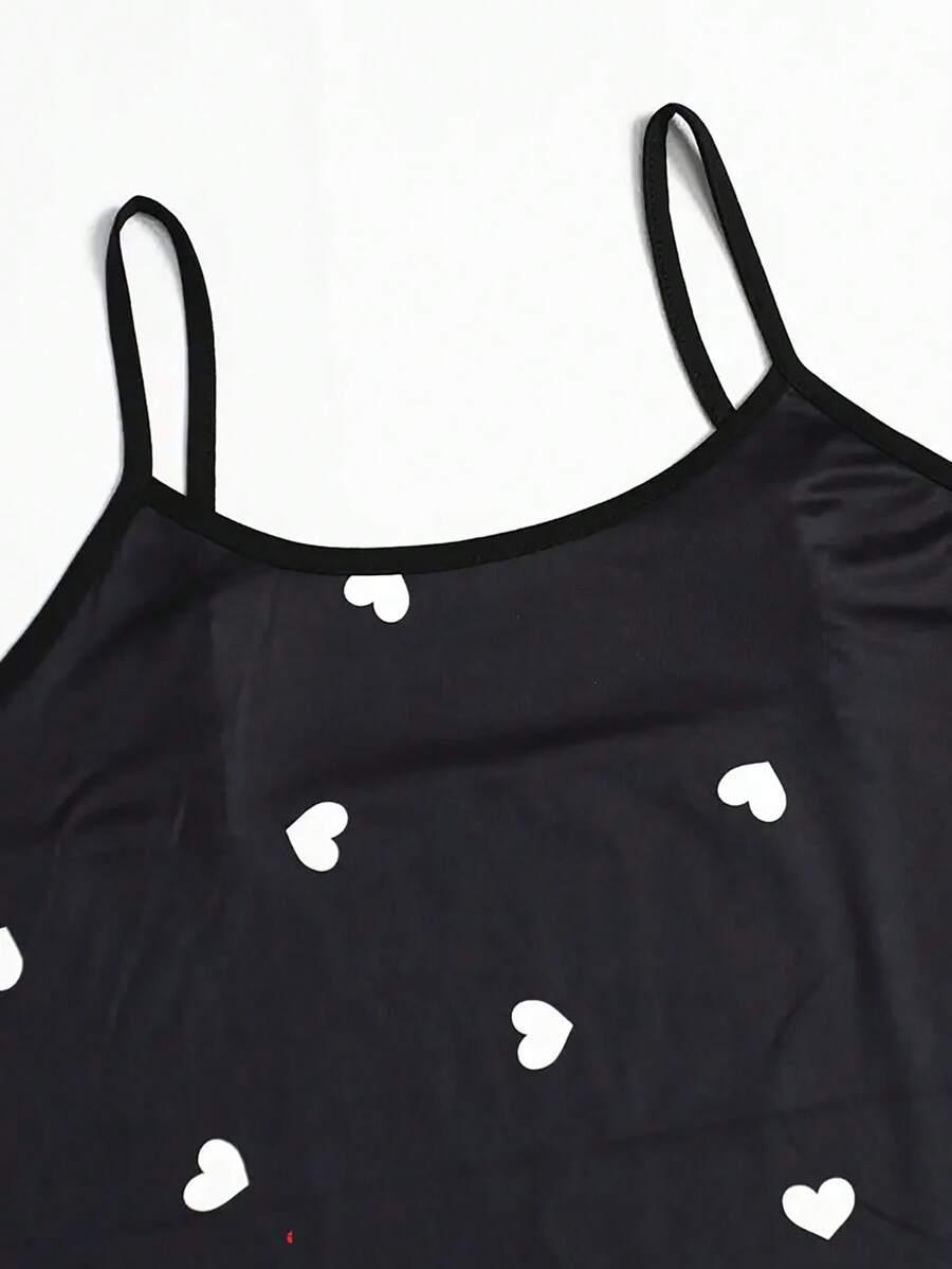 SHEIN BLUZKA NA RAMIĄCZKACH SZORTY PIŻAMA SERCA S06__52