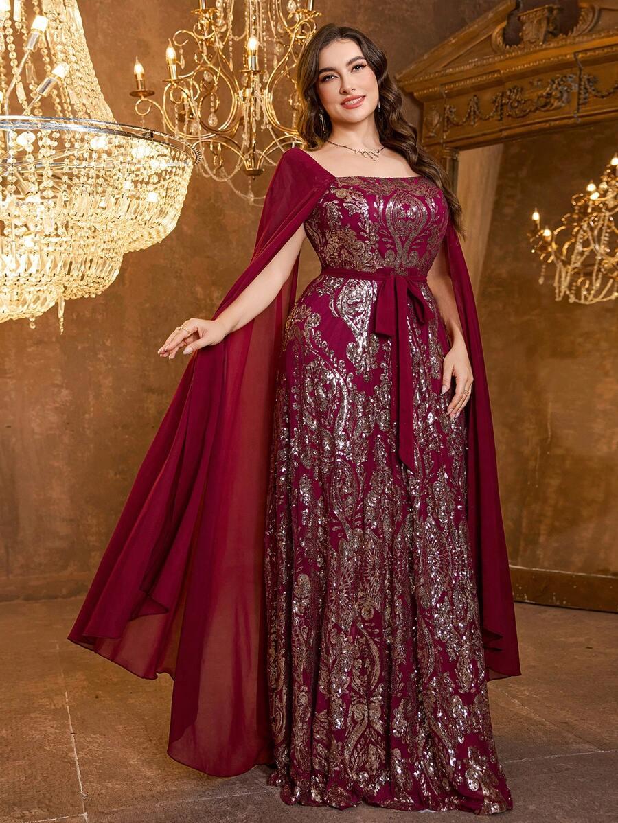 SHEIN BORDOWA MAXI SUKIENKA ZDOBIENIE S06__46