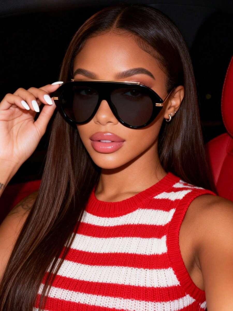 SHEIN CZARNE OKULARY PRZECIWSŁONECZNE S07